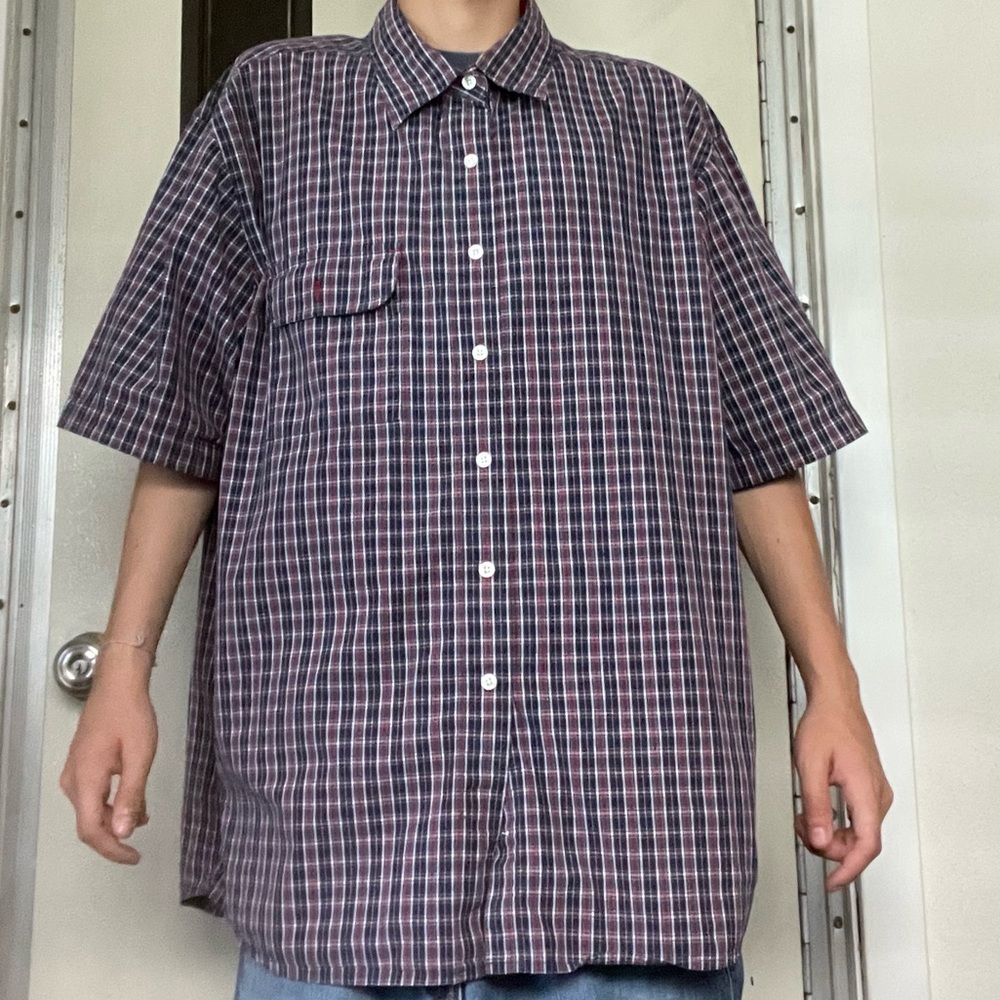Men's Plaid Shirt - Blue and Red
